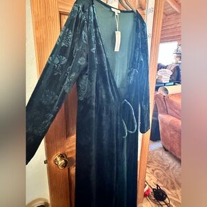 Green floral velvet Baltic Born wintery dress